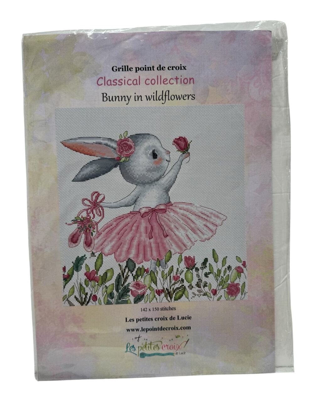 LE PETIT CROIX Bunny in Wildflowers Cross Stitch Instructions Decoration Rabbit